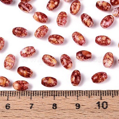 Spray bemalte Glasperlen&nbsp;SEED-T007-14B-1