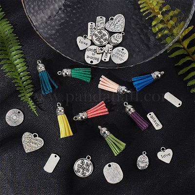  Keychain Tassels Bulk, Paxcoo Small Tassels for Jewelry Making,  50pcs Leather Tassel Keychain Charms with 50pcs Jump Rings for DIY Key  Chain Craft : Arts, Crafts & Sewing