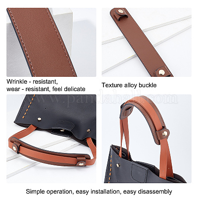 WADORN 8pcs Leather Bag Strap Replacement, 22.6 Inch Handmade