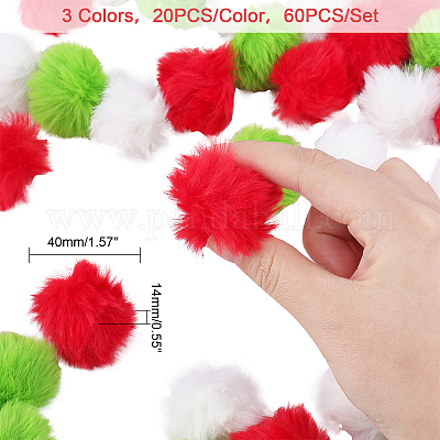 Wholesale AHADERMAKER 60Pcs 3 Color Artificial Wool Ball
