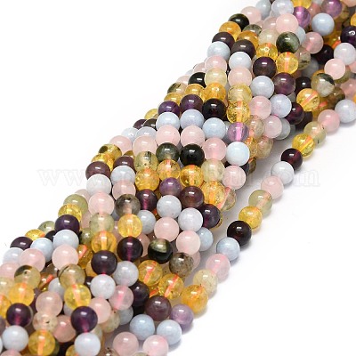 Natural Gemstone Beads Strands, Mixed Stone, Round, 8mm, Hole: 0.8