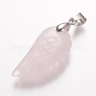 Colgantes naturales de cuarzo rosa&nbsp;G-E339-02H-1