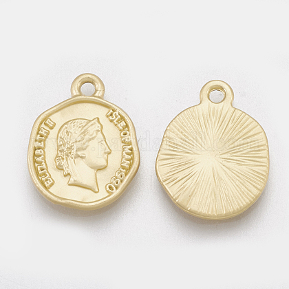 Colgantes de monedas de aleación de superficie lisa PALLOY-S117-093-1