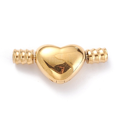 304ステンレススチール製ヨーロピアンコードエンドパーツ付きクラスプ ハート ゴールドカラー 11x24x7mm 穴 3mmの通販 Jp Pandahall Com