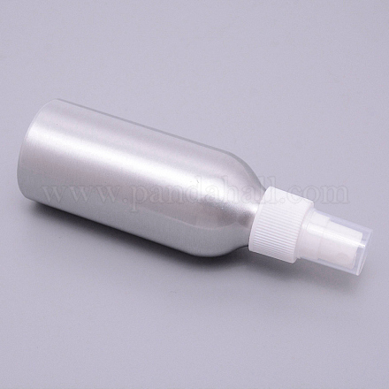アルミ製ポータブル香水スプレーボトル  ppカバー付き  空の詰め替え可能なボトル  マットプラチナカラー  4.5x14.35cm  容量：120ml（4.06fl.oz） MRMJ-WH0072-47-1