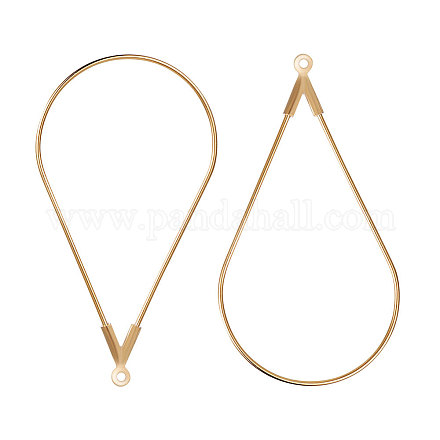 BENECREAT 30 PCS 18K Gold Plated Teardrop Shape Beading Hoop Earrings for Valentine's Day KK-BC0003-72G-1