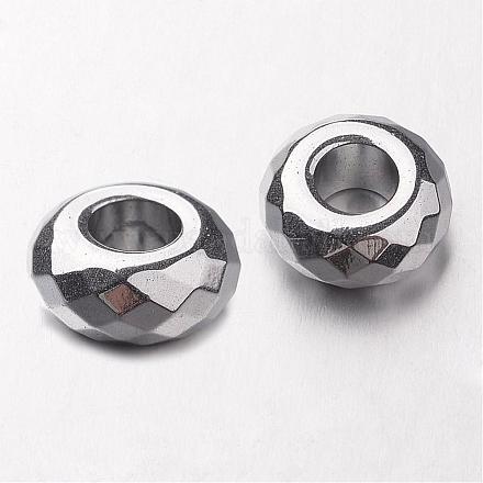 Electroplate Non-magnetic Synthetic Hematite European Beads G-F300-53-01-1