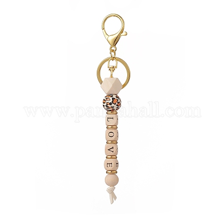 Porte-clés pendentif en perles d'amour en bois KEYC-JKC00461-1