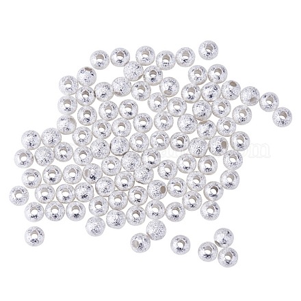 Perles rondes en laiton texturées KK-PH0004-07S-NF-1