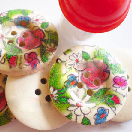 Painted & Scooped 4-Hole Buttons  NNA0YVU-1