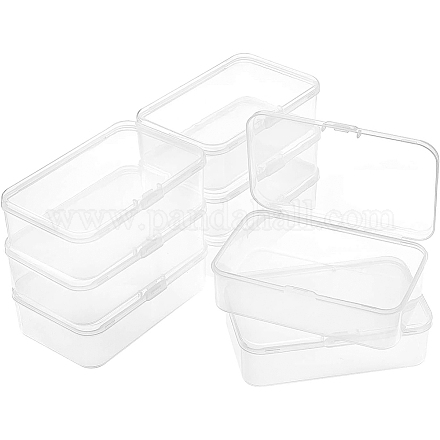 BENECREAT 8 Packs 3.8x2.6x1.2 Inches Clear Plastic Box Containers with Buckle Lids for Beads CON-BC0006-25-1