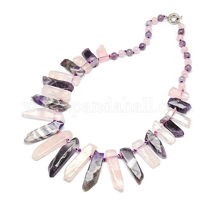 Collane di dichiarazione bib necklace con gemme naturali NJEW-P083-06-1