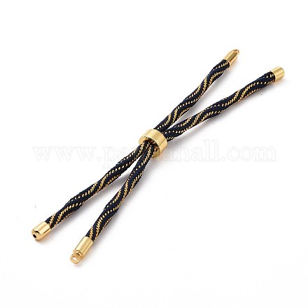 Bracelets argentés en corde de nylon MAK-C003-03G-25-1