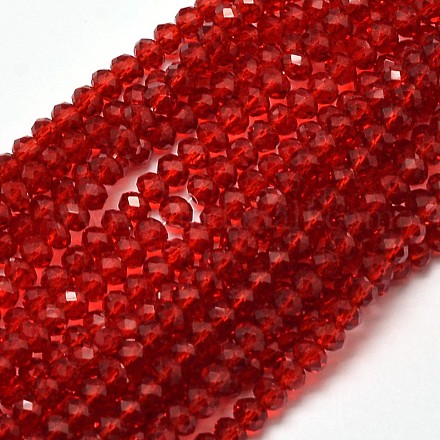 Perles en verre transparent rondelle à facettes EGLA-J134-3x2mm-B02-1