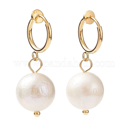 Natural Baroque Pearl Keshi Pearl Clip-on Hoop Earrings EJEW-JE03829-01-1