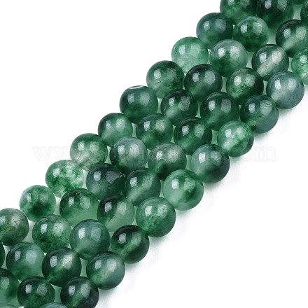 Chapelets de perles en jade naturelle à deux tons X-G-R165-8mm-05-1