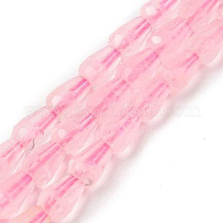 Granos naturales de abalorios de cuarzo rosa G-C080-B02-01-1