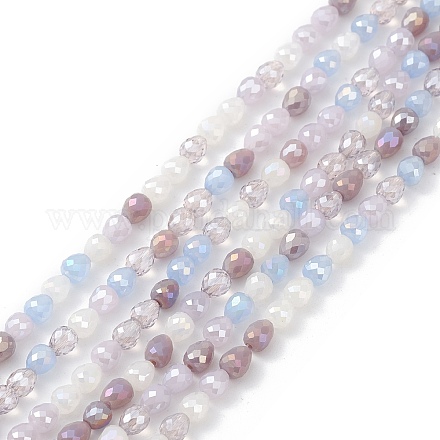 Gradient Color Electroplate Glass Bead Strands GLAA-E042-04B-1