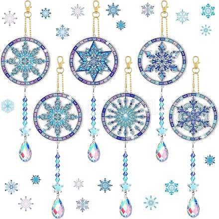 Kits de peinture diamant avec pendentif flocon de neige de noël WG77635-01-1