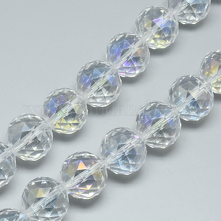 Chapelets de perles en verre électroplaqué EGLA-S137-A-08-1