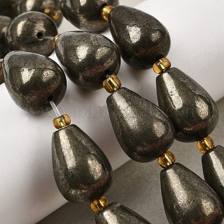 Natürliche Pyrit Perlen Stränge G-Z131-I01-01-1