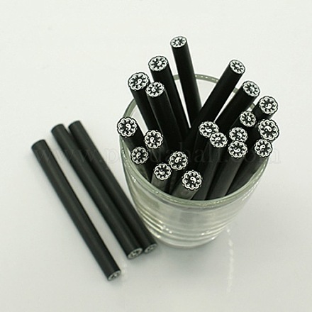 黒い色のファッションネイルケアフラットラウンドポリマークレイ無穴チューブのネイルアートの装飾  50x3~6mm X-CLAY-Q112-28-1