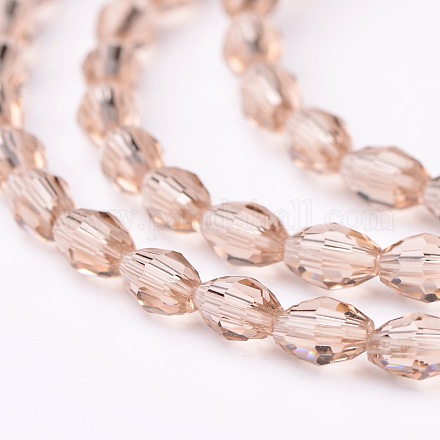 Faceted Glass Beads Strands X-GC4X6MMC38Y-1