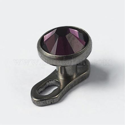 Flat Round G23 Titanium Steel Dermal Anchor AJEW-I032-06-1