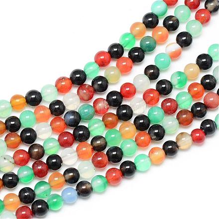 Natural Agate Bead Strands G-R345-4mm-32-1