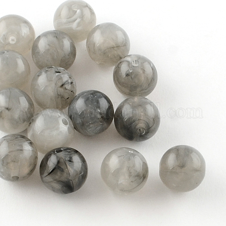 Perles rondes en acrylique d'imitation pierre précieuse X-OACR-R029-18mm-04-1