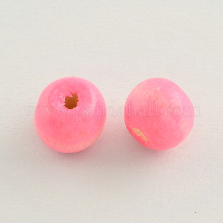 Perles en bois naturel teint WOOD-Q006-6mm-07-LF-1