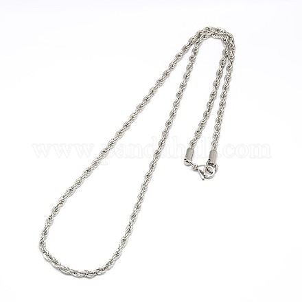 Modische 304 Edelstahl Seil Kette Halskette Herstellung STAS-A028-N052P-1