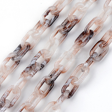 Zweifarbige sprühlackierte handgefertigte transparente Acrylkabelketten TACR-T022-01L-1