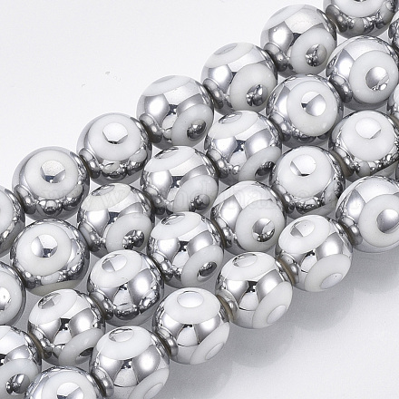 Chapelets de perles en verre électroplaqué EGLA-T012-02F-1