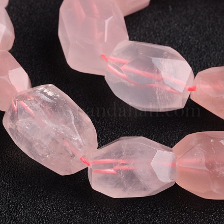 Pépites naturel rose de perles de quartz brins G-D770-11-1