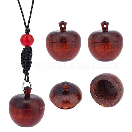 Rosewood Apple Box Jewelry Pendants WOOD-WH0027-64-1