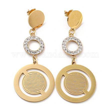 Placage sous vide doré 304 boucles d'oreilles pendantes à géométrie en acier inoxydable EJEW-D083-10A-G-1