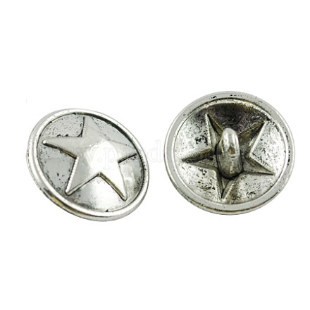 Tibetan Style Alloy Shank Buttons X-TIBE-A12-3390-AS-FF-1