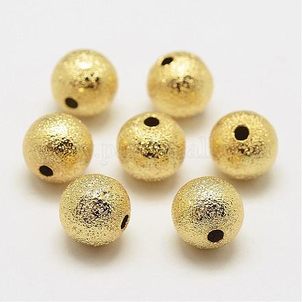 Brass Textured Beads KK-P056-05G-NR-1