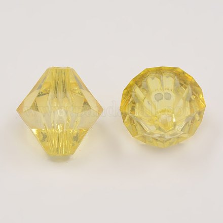 Faceted Bicone Transparent Acrylic Beads DBB3mm13-1