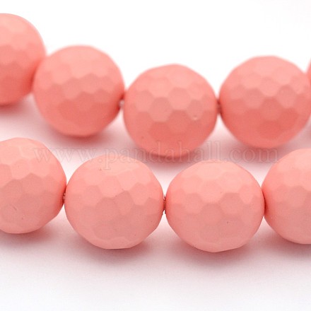 Frosted Round Shell Pearl Bead Strands BSHE-M013-8mm-06-1