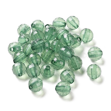 Faceted Round Transparent Acrylic Beads TACR-P053-10mm-25J-1