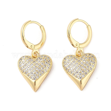 Серьги из латуни с микро-паве EJEW-G394-32G-1