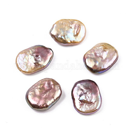 Perles de perles de keshi naturelles baroques PEAR-N020-K03-1