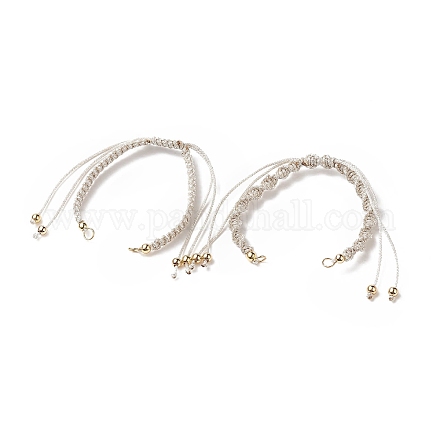 2Pcs 2 Style Polyester Cord Braided Bracelets AJEW-JB01144-02-1
