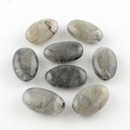 Овальной имитация драгоценных камней акриловые бусины OACR-R033B-07-1