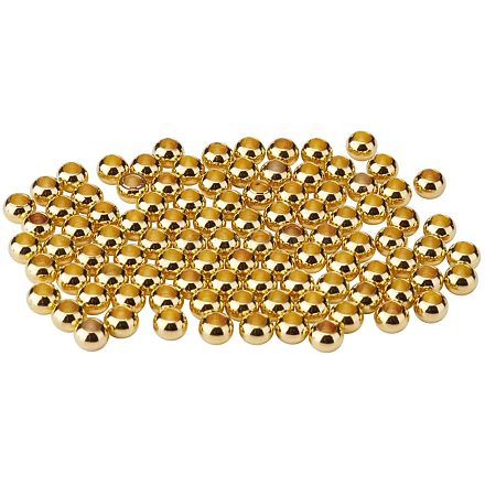 Pandahall environ 100 pcs 6mm or laiton rond plat perles d'espacement pour la fabrication de bijoux KK-PH0004-16G-1