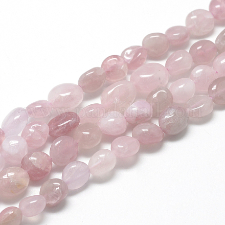 Granos naturales de abalorios de cuarzo rosa X-G-R445-8x10-13-1