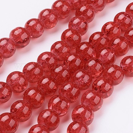 Chapelets de perles en verre craquelé peints à la bombe CCG-Q001-10mm-13-1