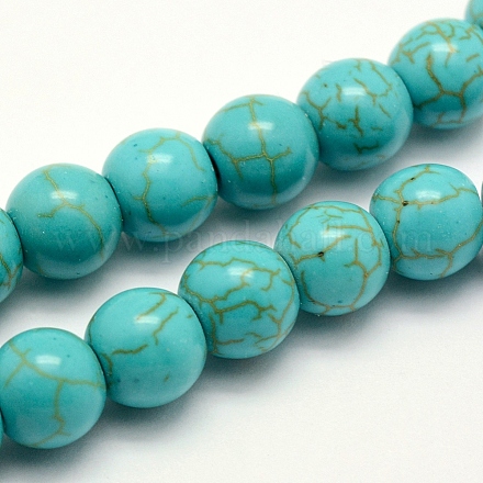 Chapelets de perles en turquoise synthétique X-TURQ-F007-01B-10mm-1